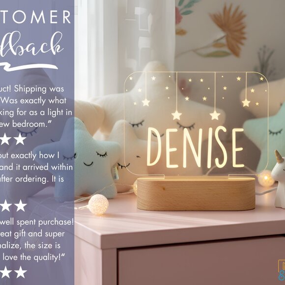 Personalized Flower LED Light | Minimalist Kids Bedroom Name Sign - Picture 7 of 8